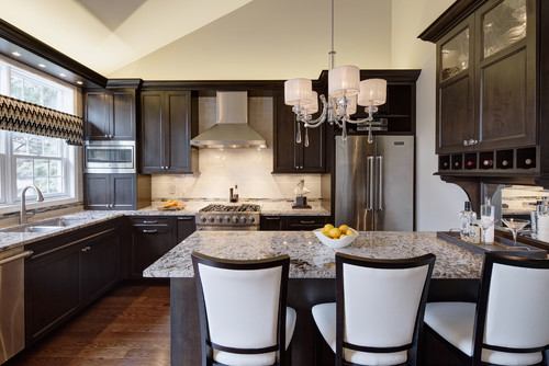 Bianco Antico Granite Dark Cabinet Backsplash Ideas